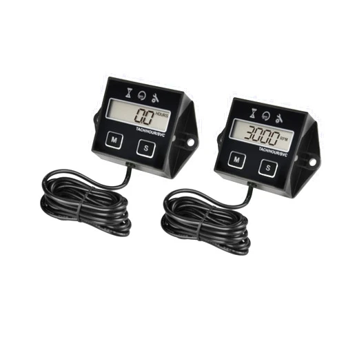 Runleader 2 pieces Runleader Digital Timer Tachometer, Maintenance Reminder, User Shutdown, for ZTR Lawn Mower Tractor Generator Marine Outboard ATV Motor Snowmobile and Gas Powered Equipment (2)