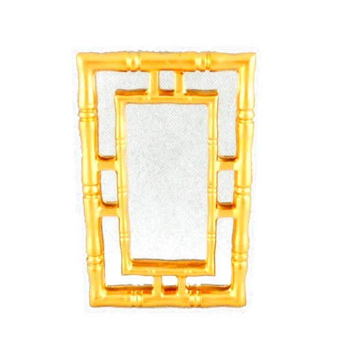 Melody Jane Dolls Houses House Miniature Accessory Contemporary Gold Framed Wall Mirror 1:12 Scale