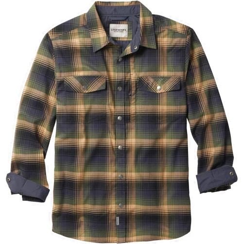 Legendary Whitetails Mens Performance Stretch Plaid Flannel Long Sleeve Snap Down Shirt Moisture Wicking Quick Dry