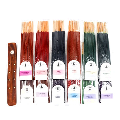 Hosley® 480 Gift Pack Incense Lavender, Fresh Bamboo, Lavender Lilac, Wind, Eucalyptus Mint, Sandalwood, Myrrh, Dragons Blood and Many More for Tranquil Atmospheres and Aromatic Bliss