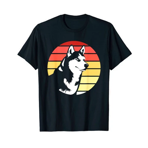 Siberian Husky Animal Dog Gift Idea Retro Siberian Husky Dog Lover Pet Animal Dog Breeder Husky T-Shirt