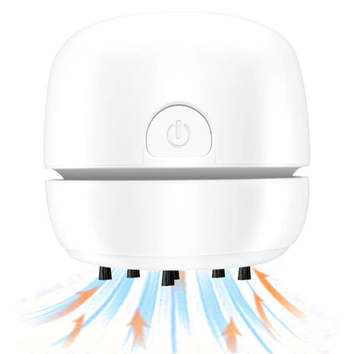 YUNYILAN Desktop Vacuum Cleaner USB Recharging, Portable Mini Vacuum Cleaner for Cleaning Eraser Crumbs, Dust, Crumbs, Computer Keyboard and Car (White)