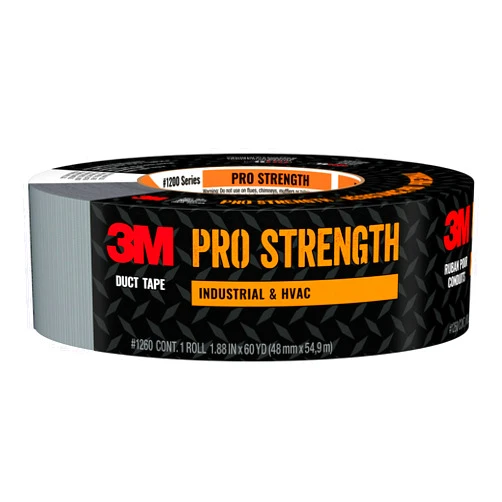 3M Pro Strength Duct Tape, 1.88 in x 60 yds, Professional-Grade Multi-Purpose Tape, Powerful Adhesive, Long-Lasting Bond, Ideal for Industrial & HVAC Use, Excellent Strength For Durability (1260-A)