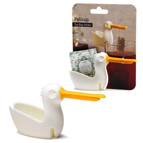 Peleg Design Pelicup: Tea Bag Holder - Fun Pelican-Shaped Tea Bag Holder for Cup w/Tea Bag Rest, Silicone Holder for Tea Bags, Mug Tea Bag Holder, 2.3x4.3x1.2 in, Cute Tea Accessories for Tea Lovers