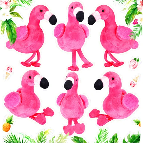Skylety 6 Pieces Mini Flamingo Stuffed Animal Plush Toys 5 Inch Flamingo Party Favors Valentine Day Gift Hanging Ornaments Keychain Decorations for Women Birthday(Pink)