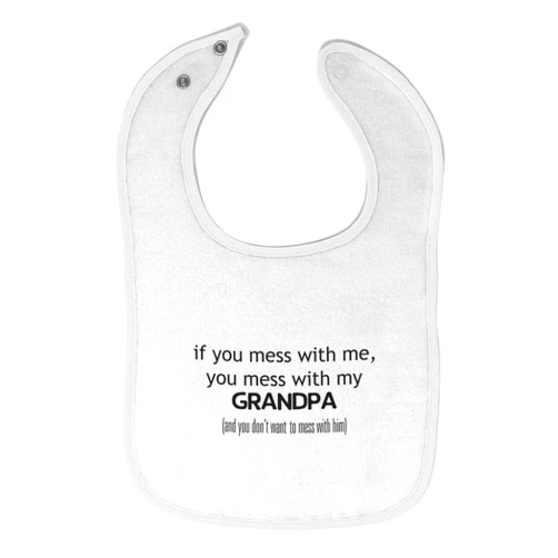 Cute Rascals Toddler & Baby Bibs Burp Cloths Grandpa Grandfather You Mess with Me Grandpa Grandfather Cotton Baby Items for Baby Girl & Boy White Design Only