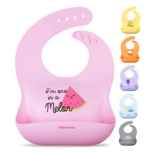 Kiddo Feedo Silicone Bib for Babies and Toddlers, Waterproof, Soft, Adjustable and Non Messy, Designed in Sweden