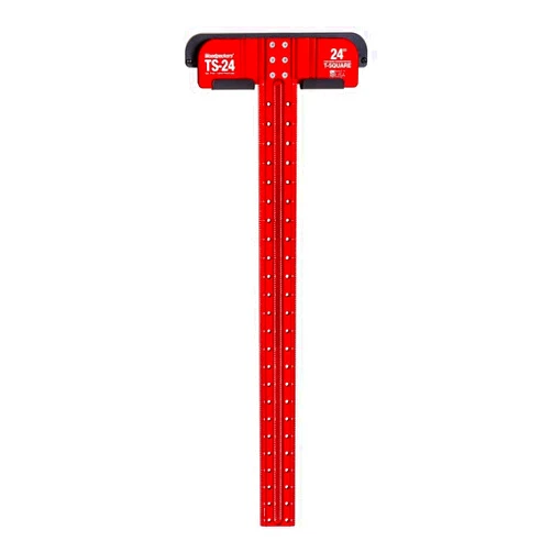 Woodpeckers T Square, 24 Inch, Precision Woodworking T-Square Ruler, Built-in Edge Support, Scribing & Shelf Pin Guides, Rack-It Mount, Made in USA