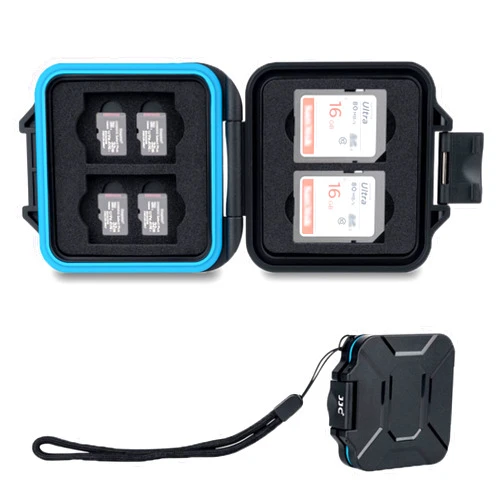 JJC 12 Slots Portable SD Micro SD Memory Card Case, Water-Resistant and Anti-Shock SD MSD TF Card Holder Storage Organizer for 8 Micro SD Card & 4 SD/SDHC/SDXC Card with EVA Foam Interior