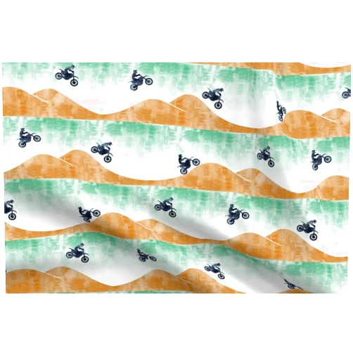 Spoonflower Fabric - Motocross Dirt Bike Green Trendy Grunge Motorcycle Printed on Petal Signature Cotton Fabric Fat Quarter - Sewing Quilting Apparel Crafts Decor
