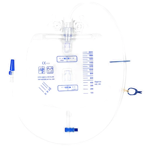 Atsuhut Urinary Drainage Bags 2000mL, 5-Pack Professional Catheter Bags with Unique Anti-Reflux Drip Chamber, Thickened Drainage Tube, Adjustable Clips & Hanging Hook for Home and Hospital Use (5-Pack 2000mL)