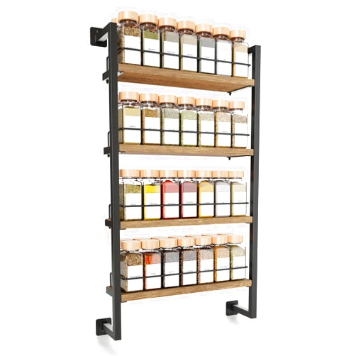 ZICOTO Space Saving Spice Rack Organizer Shelf for Wall Mount - Easy To Install Modern Hanging Racks For up to 56 Jars - Perfect Seasoning Organizer For Your Kitchen