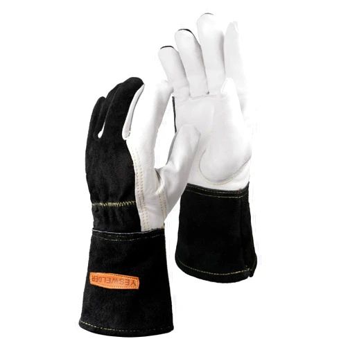YESWELDER Premium Goatskin TIG Welding Gloves | Top Grain Leather | High Dexterity |True - Fit-M