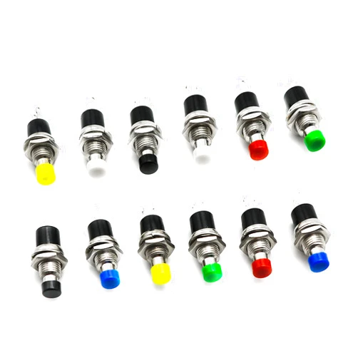 EARUMZDQ 12pcs 1A 250V AC 2 Pins SPST Momentary Spring-Return Self-Return Mini Push Button Switch Normal Open 1NO Contact Power Switch Pushbutton Switches (Pack of 12)