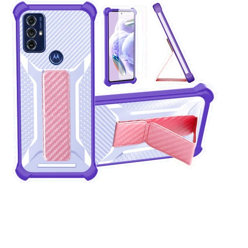 Bojioderf Case Compatible for Motorola Moto g Play 2023 XT2271DL Phone Case Cover [with Tempered Glass Screen Protector] Hybrid Case [Folding Support Magnetic] [Frosted Anti-Fingerprint] Purple