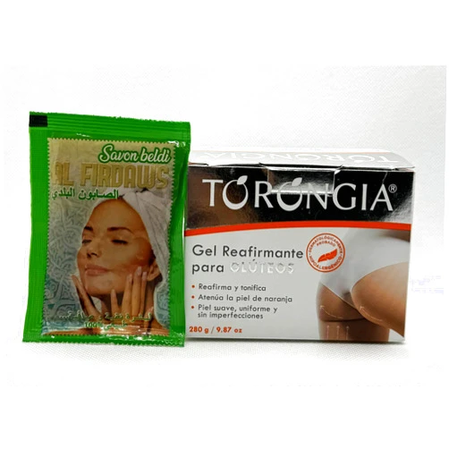 TÓRÓNGIA PACK OF 2 TORONGIA Butt Firming Gel, 280g (9.87 oz) & MOROCCAN BALDI SOAP
