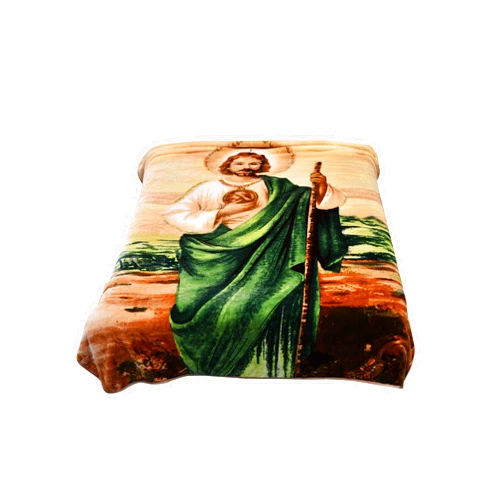 Hiyoko St Jude Blanket Full Queen Size San Judas Gifts - No Lints Warm Plush, 5.3 Lbs Heavy Thick Saint Jude tadeo, Fuzzy Fleece Throw - Korean Mink Mexican Cobijas San Marcos Adults Blankets 75