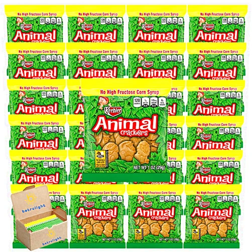 BETRULIGHT Animal Crackers | Crackers Individual Bags | Variety Crackers Snack Bulk Packs | Stauffers Original Whole Grain, | Shortbread Cookies | 1 Oz. Pack of 25 | Every Order is Elegantly Packaged in a Signature BETRULIGHT Branded Box!
