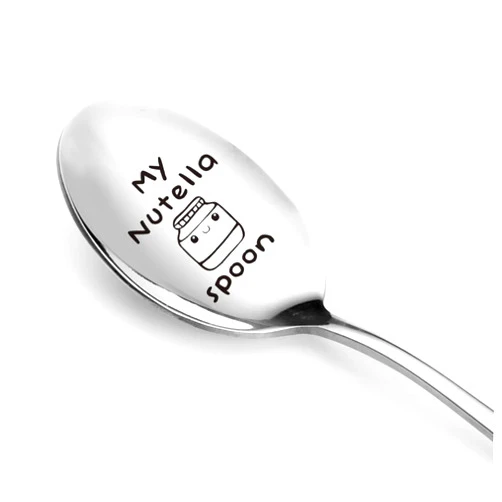 LyoGao Funny Nutella Spoon - My Nutella Spoon Engraved Stainless Steel Cute for Kids Women Men Girls Dad Nutella Lover - Perfect for Birthday/Valentine/Christmas