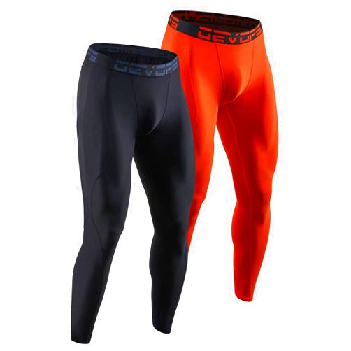 DEVOPS 2 or 3 Pack Men's Compression Pants Athletic Leggings with Pocket/Non-Pocket