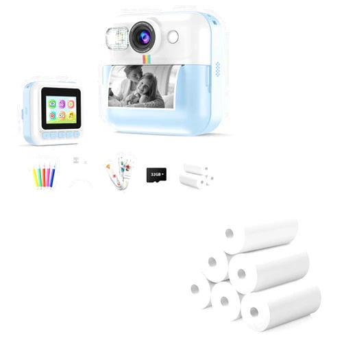 Dafotil Kids Instant Print Camera*1 & 6 Rolls Print Paper*1