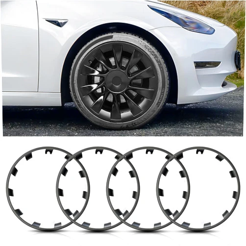 Chaoos 21 Inch Rim Protector Compatible with Tesla Model Y, Tesla Wheel Protector Made of ABS+PC Material, Durable and Wear-Resistant, Not Easy to Fall Off, Black 4PCS Model Y Wheel Protection