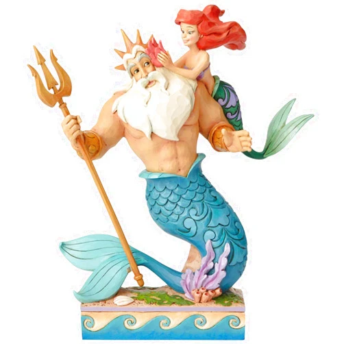 Disney Enesco 4059730 Disney Traditions by Jim Shore Little Mermaid Ariel and Triton Figurine, 9.7 Inch, Multicolor