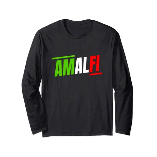 Amalfi Travel Souvenir Gift Shoppe Amalfitana Italy Flag Colors For All Global Italiano Family Long Sleeve T-Shirt