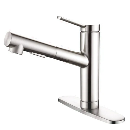 CREA Kitchen faucets, Bar Sink Faucet, Kitchen Sink Faucet Pull Out Brushed Nickel Single Handle Prep Wet Commercial Modern rv Low Arc Faucet