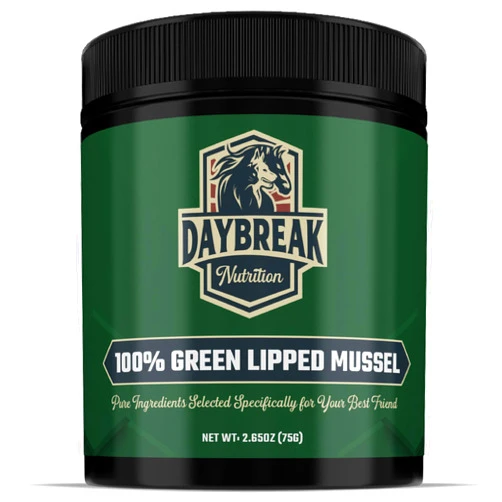 Daybreak Nutrition Pure Green Lipped Mussel Powder for Dogs and Cats - 100% New Zealand Green Lipped Mussels - Anti Inflammatory Supplement & Vitamins to Help Your Pet Deal with Arthritis, Joint Pain Relief - 75 Grams