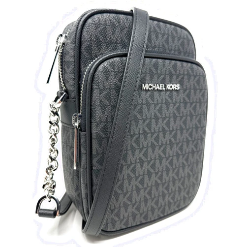 Michael Kors Jet Set Travel Medium Logo Crossbody Bag (Black)