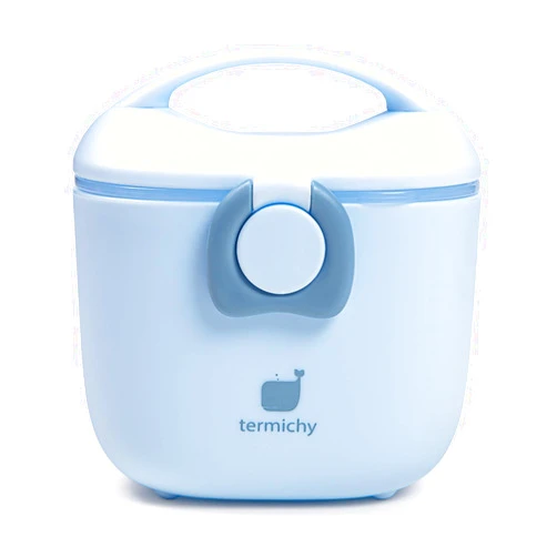 Termichy Baby Formula Dispenser, Portable Milk Powder Dispenser Container with Carry Handle and Scoop for Travel Outdoor Activities with Baby Infant, 8.8OZ, 0.55LB, 250g (Light Blue)