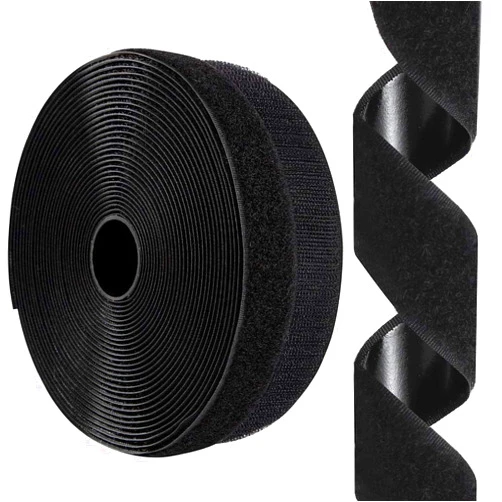SOURRI 1 Inch x 26 Feet Hook and Loop Tape Sticky Back Fastener Roll, Nylon Self Adhesive Heavy Duty Strips Fastener for Home Office School Car and Crafting Organization