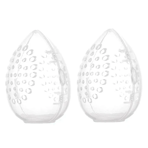 Generic 2 pcs Powder Puff Blender Holder Plastic Portable Cosmetic Rack Egg Shaped Makeup Sponge Drying Box Beauty Tools