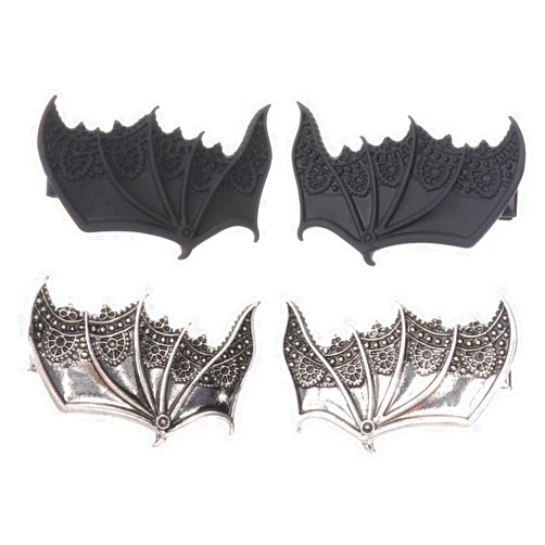 Beatifufu 2 Pairs Bat Hairpin Punk Bat Wings Hair Clip Hair Barrettes Halloween Wings Haripins Bat Hair Barrette Metallic Hair Clips Kids Hairclips Wing Clips Cartoon Hair Clips Bat Clips -