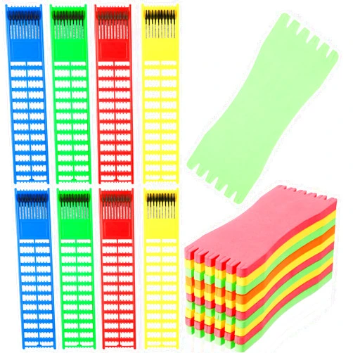 VercanMonth 18 Pcs Fishing Hook Organizer Set 8 Multicolored Fishing Leader Holder and 10 Foam Line Holder Organizer