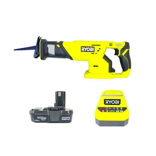 RYOBI 18-Volt Cordless Reciprocating Saw Kit with Battery and Charger (No Retail Packaging, Bulk Packaged)