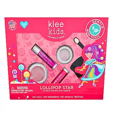 Klee Naturals Luna Star Naturals Klee Kids 4 PC Makeup Up Kits with Compacts (Lollipop Star)