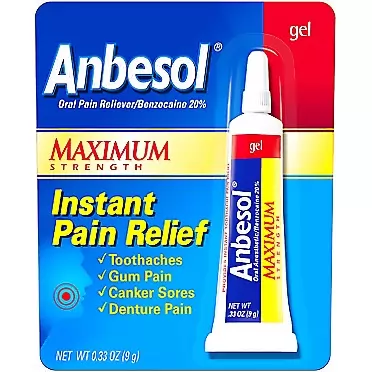 Wyeth Consumer Anbesol Max Gel Size .33z Anbesol Mouth Pain Relief Gel .33oz