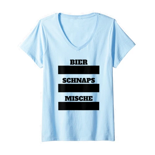 Bier Geschenk Bierliebhaber Biertrinker Männer Womens Beer Schnapps Mix T-Shirt Writeable with Chalk V-Neck T-Shirt