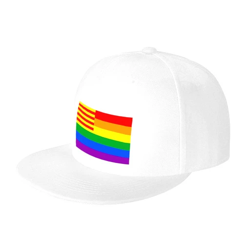 KIDNCVF Catalonia Rainbow Flag Snapback Hat for Men Women Baseball Cap Adjustable Flat Bill Brim Hats