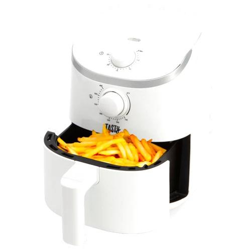 Tasty Personal Air Fryer, Healthier Meals in Minutes, Adjustable Temp Control up to 400°F, Easy-to-Use Design, Nonstick Basket and Tray Made without PFAS, PFOA, PFOS & PTFE, 900 Watts, 2-Quart, White