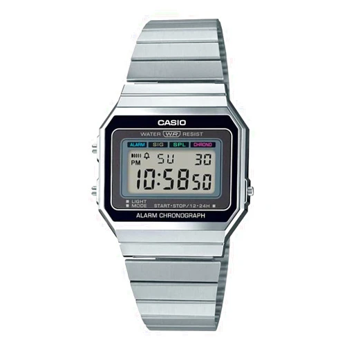 Casio A700W-1A Digital Unisex Watch Retro Stainless Steel LED A700