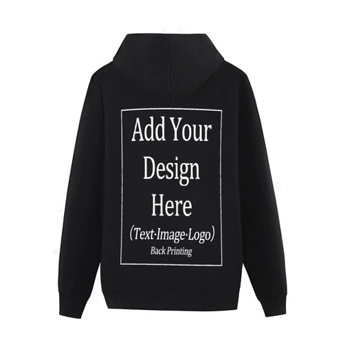 Yartroana Back Custom Personalized Hoodie for Men Back Print Pullover Sweatshirt Add Your Design Team Sweatshirts 5 Color No Pocket