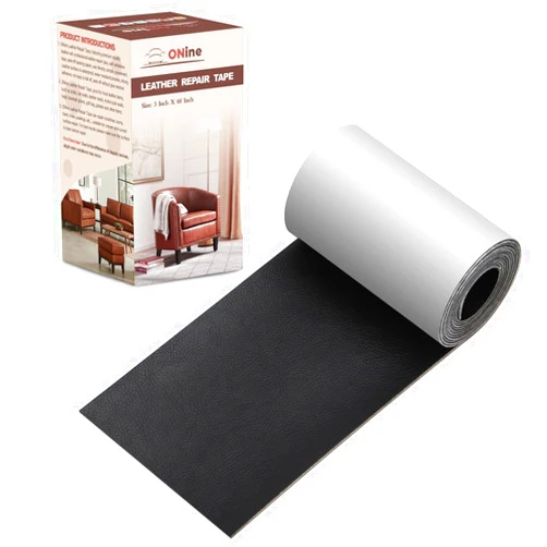 ONine Leather Repair Patch，Leather Repair Tape, 3 x 60 inches Leather Repair Patch for Furniture,Vinyl Repair Kit，Leather Couch Patch，for Sofas, Furniture, Car Seats, Office Chairs(Black)