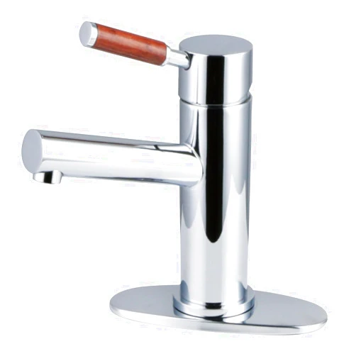 Kingston Brass LS8421DWL Wellington One-Handle Single-Hole Bathroom Faucet with Deck Plate and Push Pop-Up Drain, Polished Chrome