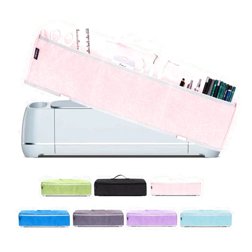 Ginsco Waterproof Dust Cover for Cricut Maker 3, Cricut Maker, Cricut Explore Air 2, Cricut Maker Cover with 3 Front Pockets for Cricut Accessories and Supplies Tools Pens Light Pink