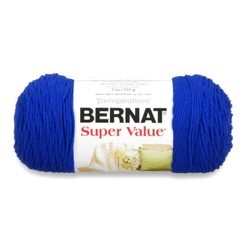 Spinrite Bernat Super Value Yarn, 5 oz, Royal Blue, 1 Ball