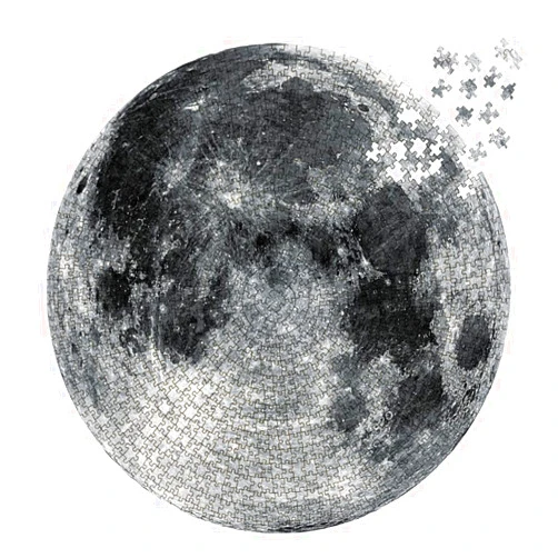MaxRenard Game 1000 Pieces Jigsaw Puzzle Round Puzzle Toy The Moon