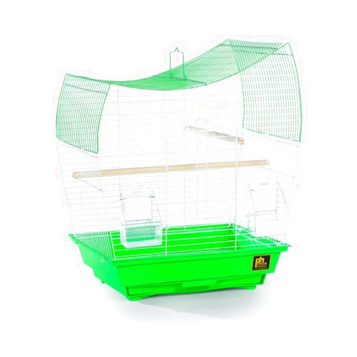 PH Prevue Hendryx Prevue Pet Products South Beach Wave Top Bird Cage - Ideal for Finches, Canaries, Budgies, and Similarly Sized Birds, Minimal Assembly, Made of Powder-Coated Steel Wire Mesh - Green